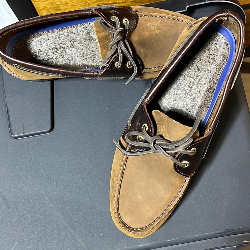 Men’s Sperry Topsiders, leather, size 10m